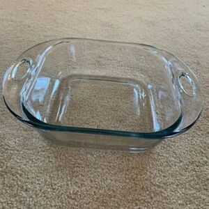 Vintage Anchor Hocking 2 QT 8” x 8” Clear Glass Casserole Baking Dish Handles